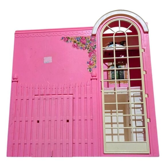 Vintage Barbie Happy Family Doll House Mattel 1998 Kitchen Pink Fold Up - Picture 5 of 11